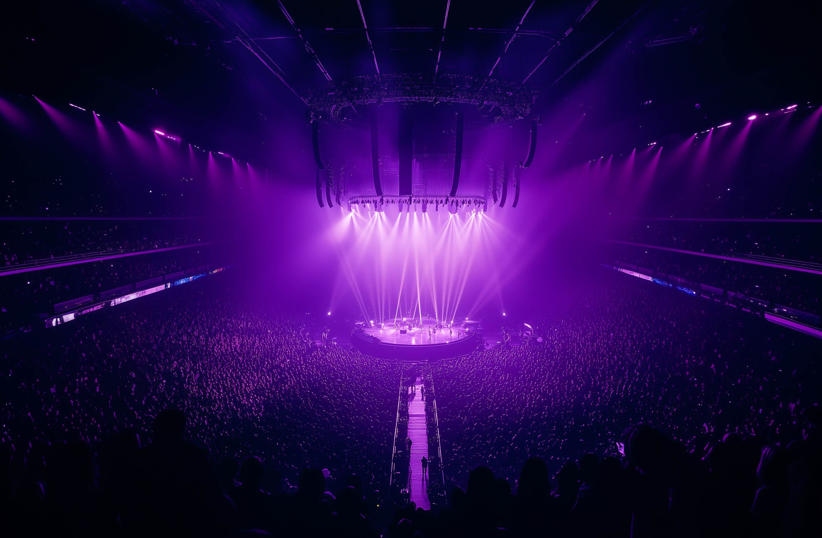 Concert venue with purple lighting